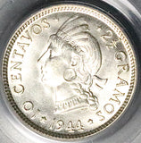 1944 PCGS MS 63 Dominican Republic Silver 10 Centavos Scarce Coin (26050201C)