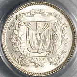 1944 PCGS MS 63 Dominican Republic Silver 10 Centavos Scarce Coin (26050201C)