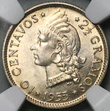 1953 NGC MS 65 Dominican Republic Silver 10 Centavos GEM Coin (26050202C)