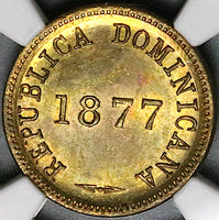 1877 NGC MS 64 Dominican Republic 1 Centavo Mint State Coin (24020702C)