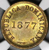 1877 NGC MS 64 Dominican Republic 1 Centavo Mint State Coin (24020702C)