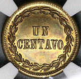 1877 NGC MS 64 Dominican Republic 1 Centavo Mint State Coin (24020702C)