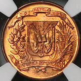 1957 NGC MS 63 Dominican Republic 1 Centavo Palm Tree Red Coin (23072001C)