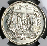 1959 NGC MS 64+ Dominican Republic 1/2 Medio Peso 50c Silver Coin (23100402C)