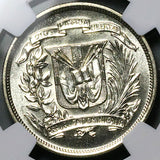 1959 NGC MS 65 Dominican Republic 1/2 Medio Peso 50c GEM PL Silver Coin (16082101D)