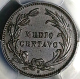 1890-H PCGS AU 58 Ecuador 1/2 Centavo Heaton Mint Copper Coin POP 2/1 (25062401D)