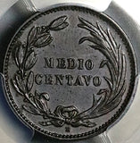 1890-H PCGS AU 58 Ecuador 1/2 Centavo Heaton Mint Copper Coin POP 2/1 (25062401D)