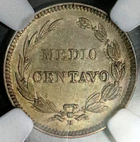 1909-H NGC AU 55 Ecuador 1/2 Medio Centavo Heaton Mint Coin (25052403C)