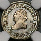 1852 NGC AU Ecuador 1/4 Real Silver Quito Un Quarto Liberty Head Coin (23050501C)