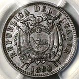 1890-H PCGS AU 55 Ecuador 1 Centavo Heaton Mint Copper Coin POP 1/1  (25062402D)