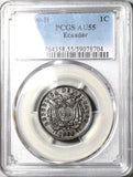 1890-H PCGS AU 55 Ecuador 1 Centavo Heaton Mint Copper Coin POP 1/1  (25062402D)