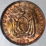 1928 NGC MS 65 RB Ecuador 1 Centavo GEM Mint State BU Coin (23102901C)