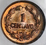 1928 NGC MS 65 RB Ecuador 1 Centavo GEM Mint State BU Coin (23102901C)