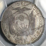 1849 PCGS XF 40 Ecuador 2 Reales Quito Mint Liberty Head Silver Coin (25102302D)