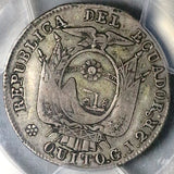 1851 PCGS VF 20 Ecuador 2 Reales Quito Mint Liberty Head Silver Coin POP 2/1 (25100101D)