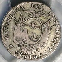 1851 PCGS VF 20 Ecuador 2 Reales Quito Mint Liberty Head Silver Coin POP 2/1 (25100101D)