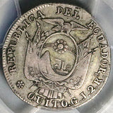 1851 PCGS VF 20 Ecuador 2 Reales Quito Mint Liberty Head Silver Coin POP 2/1 (25100101D)