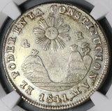 1841 NGC XF 45 Ecuador 4 Reales Quito Lettered Edge Rare Silver Coin (23032301D)