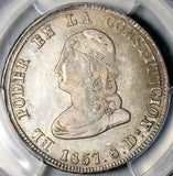 1857 PCGS VF 35 Ecuador 4 Reales Quito Mint Liberty Head Silver Coin (26072101D)