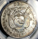 1857 PCGS VF 35 Ecuador 4 Reales Quito Mint Liberty Head Silver Coin (26072101D)