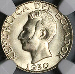 1930 NGC MS 63 Ecuador 50 Centavos Mint State Key Date Silver Coin (23102902C)