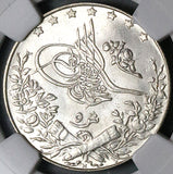 1912 NGC MS 65 Egypt Ottoman 5 Qirsh 1327/4H Silver Gem Key Coin POP 5/2 (26051802C)