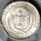 1911 PCGS MS 64 El Salvador 10 Centavos Rare Mint State Silver Coin (26042301C)