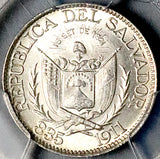 1911 PCGS MS 64 El Salvador 10 Centavos Rare Mint State Silver Coin (26042301C)