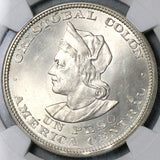 1914 NGC MS 64 El Salvador Peso Columbus Mint State Silver Coin (23071801D)