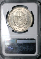 1914 NGC MS 64 El Salvador Peso Columbus Mint State Silver Coin (23071801D)
