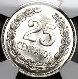 1943 NGC MS 64 El Salvador 25 Centavos Gem 90% Silver Coin (25101902D)