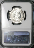 1943 NGC MS 64 El Salvador 25 Centavos Gem 90% Silver Coin (25101902D)