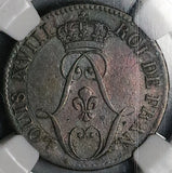 1818-A NGC VF French Guiana 10 Centimes Louis XVIII Paris Mint Coin (25052401C)