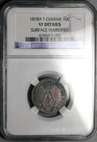 1818-A NGC VF French Guiana 10 Centimes Louis XVIII Paris Mint Coin (25052401C)