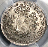 1768-D PCGS MS 63 France Louis XV 12 Sols 1/10 Ecu Lyon Mint State Silver Coin POP 1/1 (24042501C)