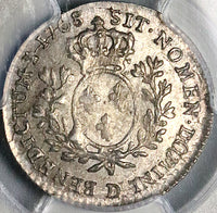 1768-D PCGS MS 63 France Louis XV 12 Sols 1/10 Ecu Lyon Mint State Silver Coin POP 1/1 (24042501C)