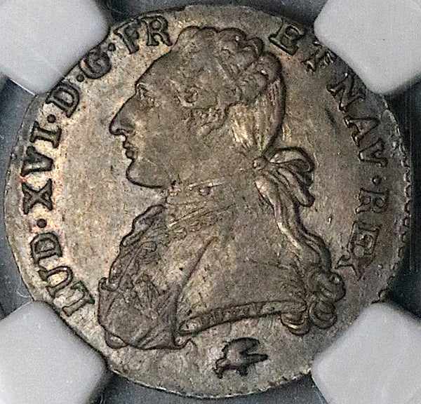 1780-D NGC MS 62 France Louis XVI 12 Sols Lyon 1/10 Ecu 38k Silver Coin POP 1/2 (23060502C)