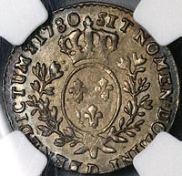 1780-D NGC MS 62 France Louis XVI 12 Sols Lyon 1/10 Ecu 38k Silver Coin POP 1/2 (23060502C)