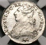 1780-D NGC MS 63 France Louis XVI 12 Sols Lyon 1/10 Ecu 38k POP 2/0 (23091402C)