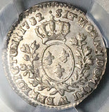 1782-AA PCGS MS 62 France Louis XVI 12 Sols Metz 1/10 Ecu 16k Rare Silver Coin POP 1/0 (26022603C)