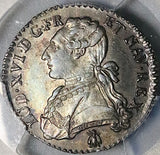 1787-D PCGS AU 58 France Louis XVI 12 Sols 17k 1/10 Ecu Lyon Mint Coin POP 1/0 (26022103C)