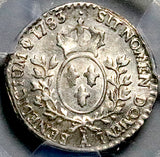 1783-A PCGS AU 53 France Louis XVI 1/20 Ecu 6 Sols Paris Mint Silver Coin POP 1/1 (26042302C)