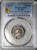 1783-A PCGS AU 53 France Louis XVI 1/20 Ecu 6 Sols Paris Mint Silver Coin POP 1/1 (26042302C)