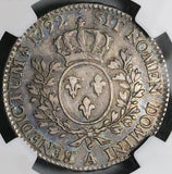 1792-A NGC VF 35 Louis XVI France 1/2 Ecu Paris Royal Silver Coin (25111501C)