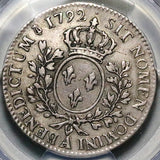 1792-A PCGS XF 40 Louis XVI France 1/2 Ecu Paris Royal Silver Coin (26012502C)