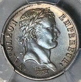 1808-Q PCGS AU 58 France Napoleon 1/2 Franc Perpignan Rare Silver Coin POP 1/0 (26031601C)