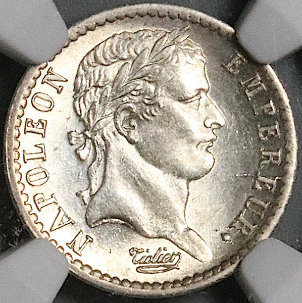 1812-A NGC MS 63 France 1/2 Demi Franc Napoleon I Paris Silver Coin (23042903C)