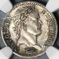1813-A NGC MS 62 France 1/2 Demi Franc Napoleon I Paris Mint Silver Coin (25041204C)
