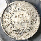 1813-T PCGS VF France 1/2 Demi Franc Napoleon I Nantes Rare 53k Silver Coin (26012001C)