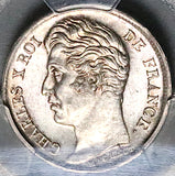 1828-W PCGS MS 65 France 1/2 Franc Charles X GEM Lille Silver Coin POP 2/0 (26020504C)